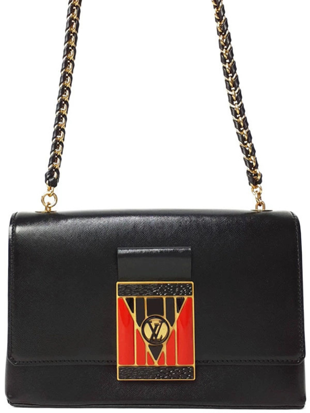 Louis Vuitton Pochette LV Thelma Chain Shoulder Bag Black